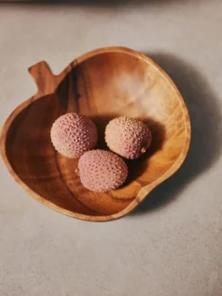 Frutero artesanal de madera de acacia Fruit, 2 uds.