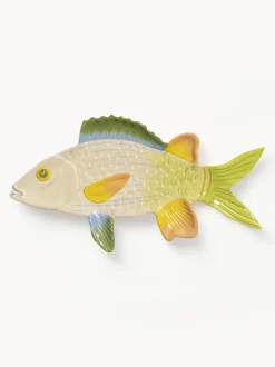 Fuente artesanal de dolomita Fish, 32 x 13 cm