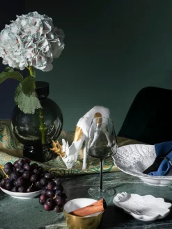 Fuente artesanal de porcelana Swan