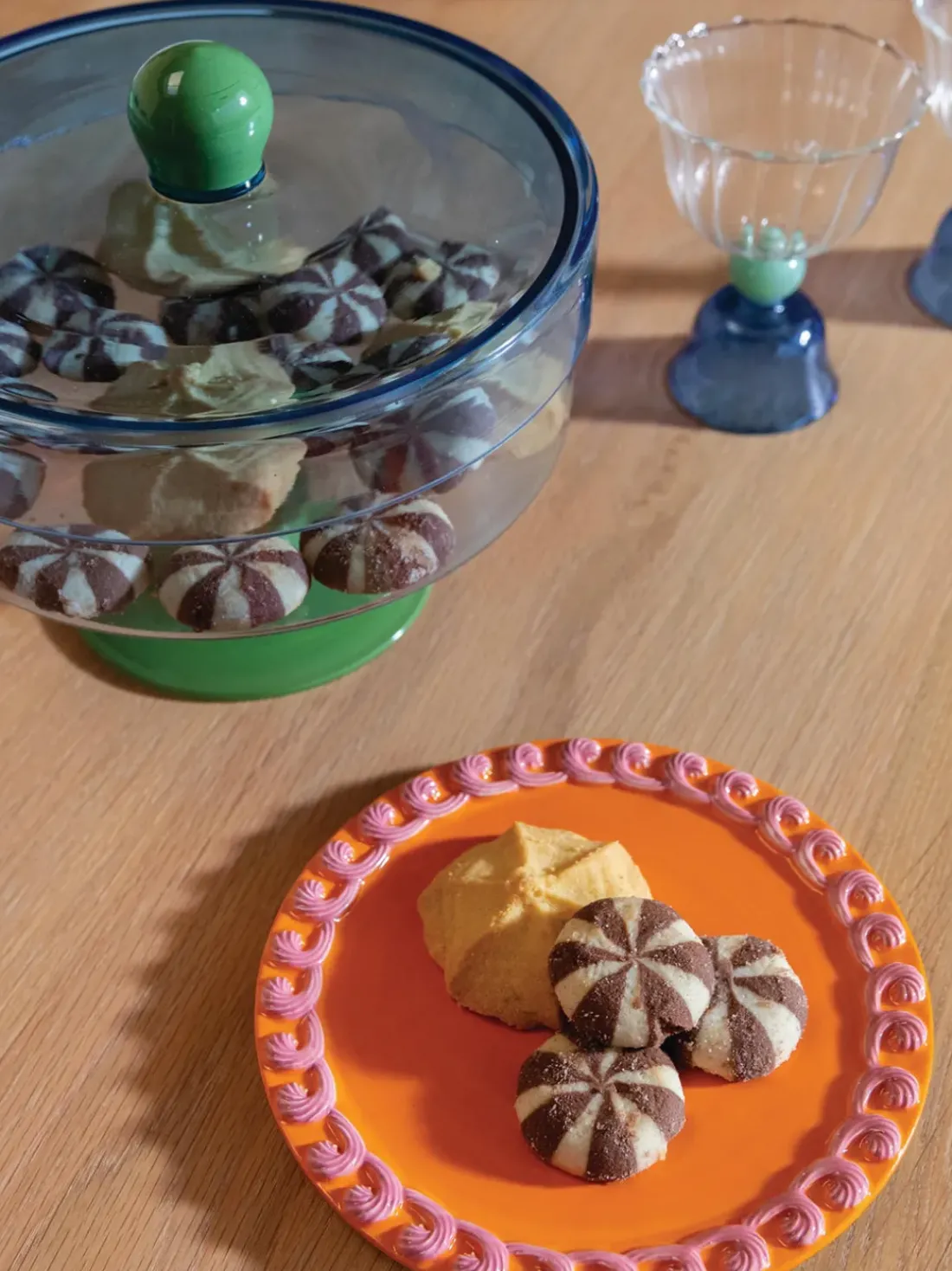 Fuente para postre de vidrio Duo