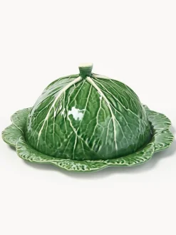 Fuente pintada a mano con tapa Cabbage