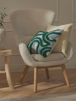 Funda de cojín de algodón con plisado Artemis