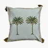 Funda de cojín de algodón pintada a mano Tropical