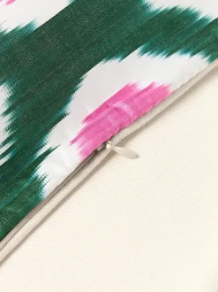 Funda de cojín decorativo de seda con estampado abstracto Silky