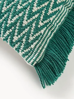 Funda de cojín de exterior con tejido estampado y flecos Suria