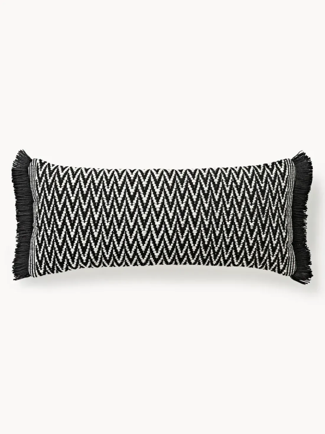 Funda de cojín de exterior con tejido estampado y flecos Suria
