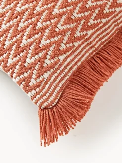 Funda de cojín de exterior con tejido estampado y flecos Suria