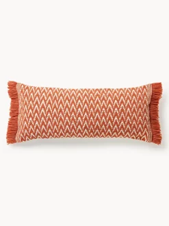 Funda de cojín de exterior con tejido estampado y flecos Suria