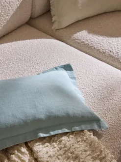 Funda de cojín de lino con dobladillo elevado Taryn