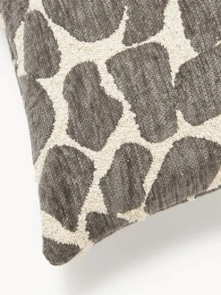 Funda de cojín en tejido bouclé y chenilla Nenda