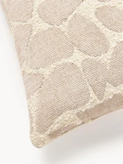 Funda de cojín en tejido bouclé y chenilla Nenda