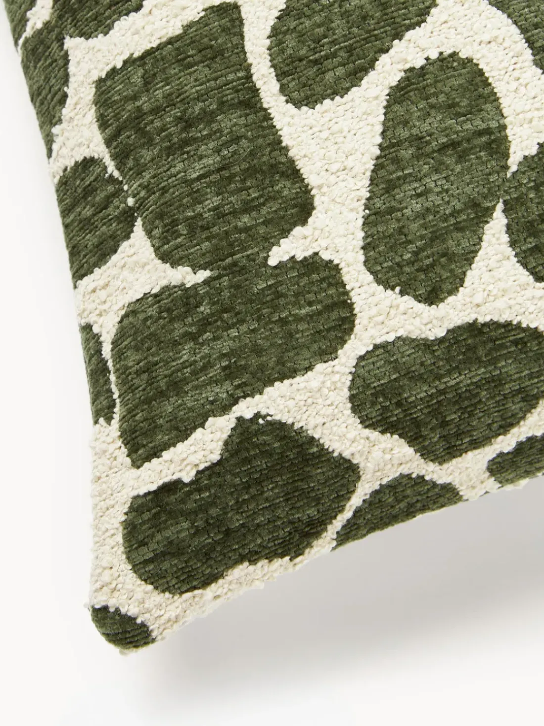 Funda de cojín en tejido bouclé y chenilla Nenda