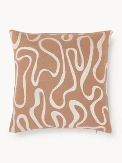 Funda de cojín para exterior con estampado de ondas bordadas Shanti