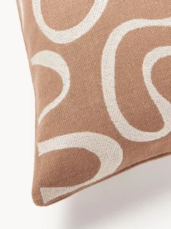 Funda de cojín para exterior con estampado de ondas bordadas Shanti