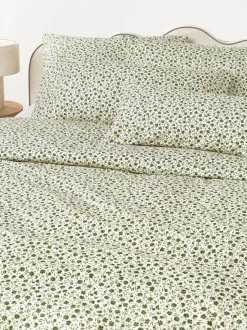 Funda nórdica de algodón lavado con fino estampado floral Nolana