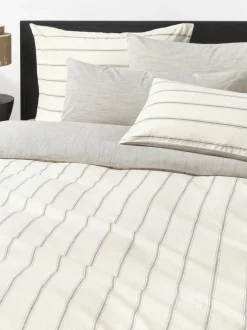 Funda nórdica de algodón lavado a rayas Caspian