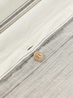 Funda nórdica de algodón lavado a rayas Caspian