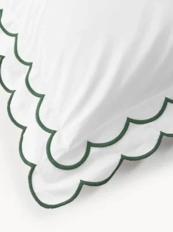 Funda nórdica de percal con dobladillo bordado Atina