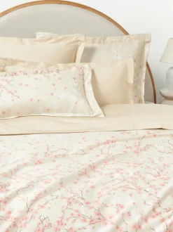 Funda nórdica de satén con estampado floral Sakura