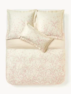 Funda nórdica de satén con estampado floral Sakura