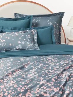 Funda nórdica de satén con estampado floral Sakura