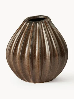 Jarrón artesanal con esmalte reactivo Wide, 15 cm