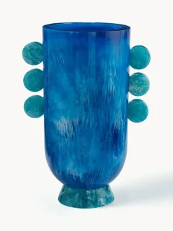 Jarrón artesanal en look mármol Mustique, 27 cm