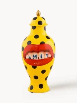 Jarrón de porcelana con tapa Toiletpaper, 47 cm