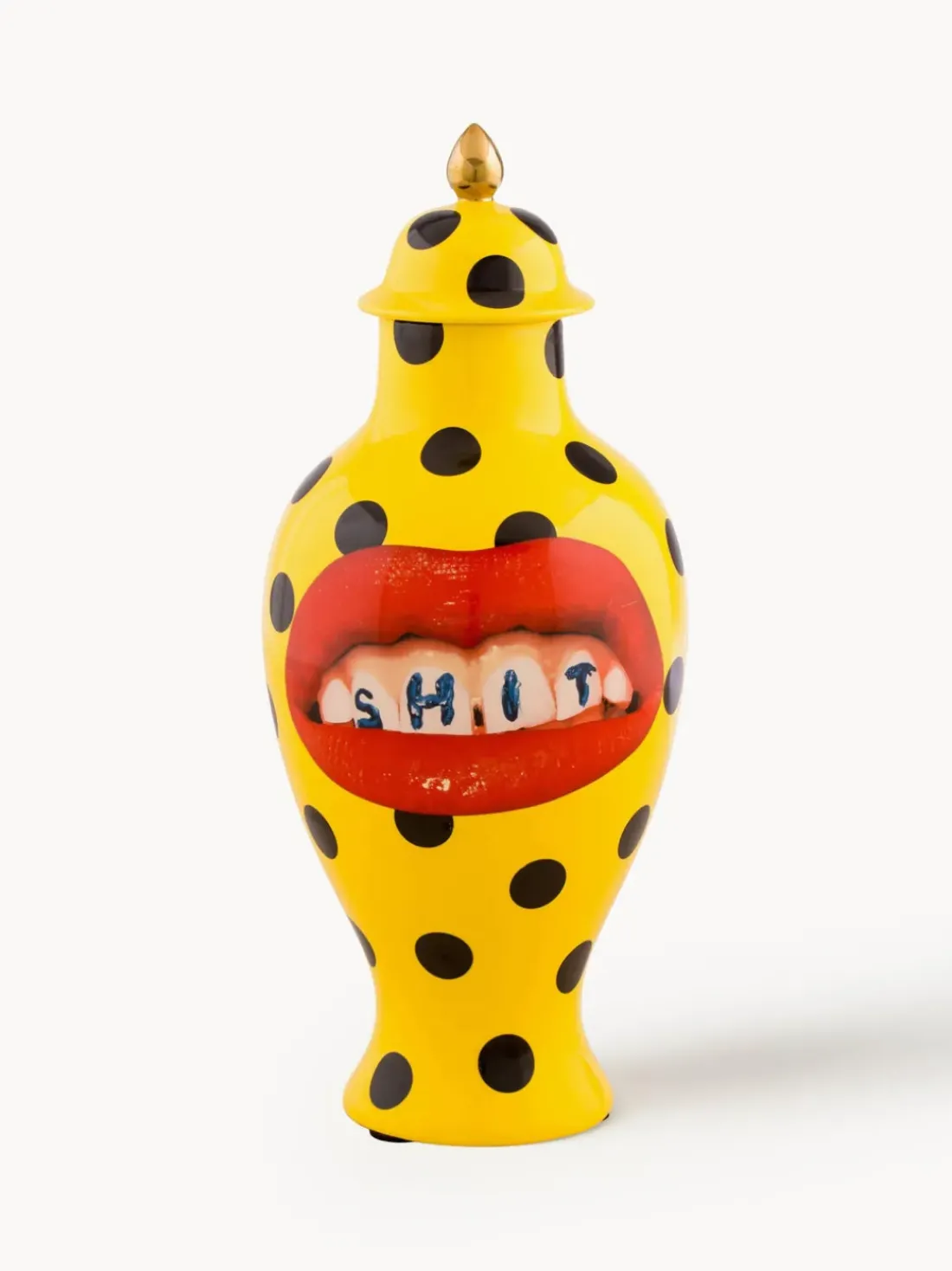 Jarrón de porcelana con tapa Toiletpaper, 47 cm