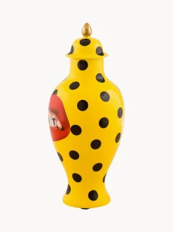 Jarrón de porcelana con tapa Toiletpaper, 47 cm