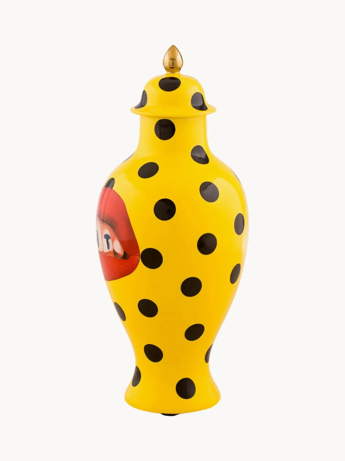 Jarrón de porcelana con tapa Toiletpaper, 47 cm