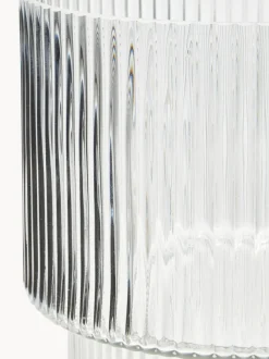 Jarrón de vidrio acanalado Lija, 30 cm