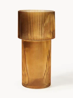 Jarrón de vidrio acanalado Lija, 30 cm