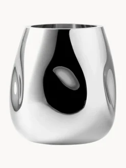 Jarrón pequeño de vidrio soplado artesanalmente Mirror, 17 cm