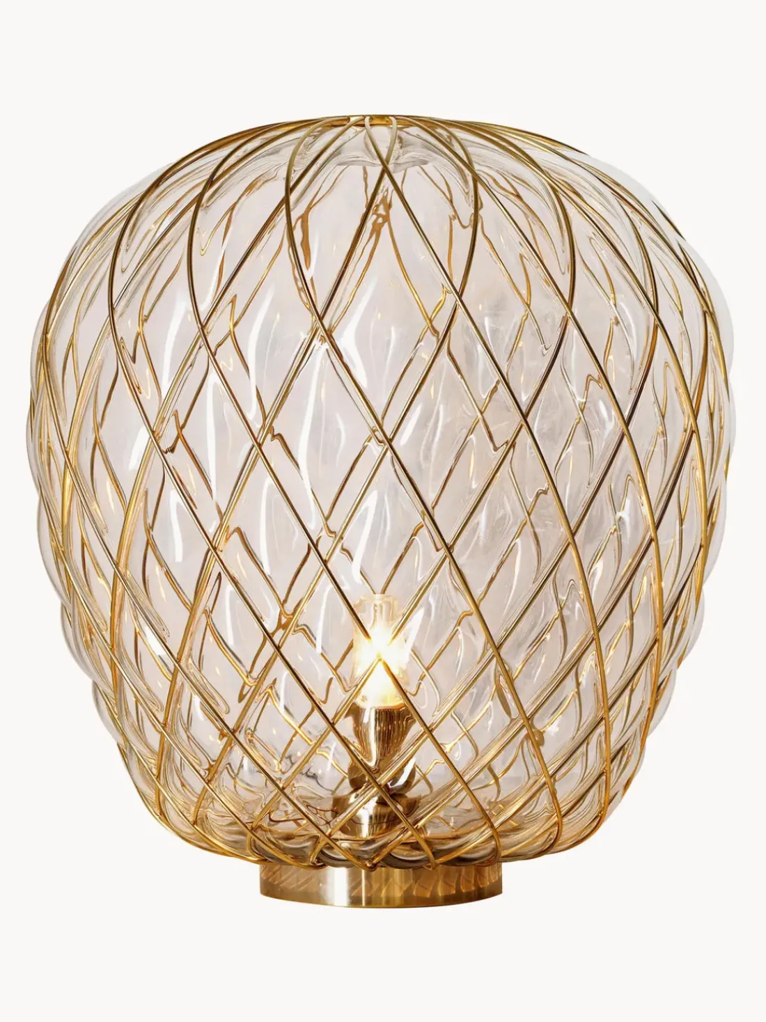 Lámpara de mesa artesanal grande regulable Pinecone