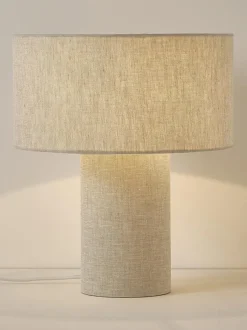 Lámpara de mesa de lino Ron