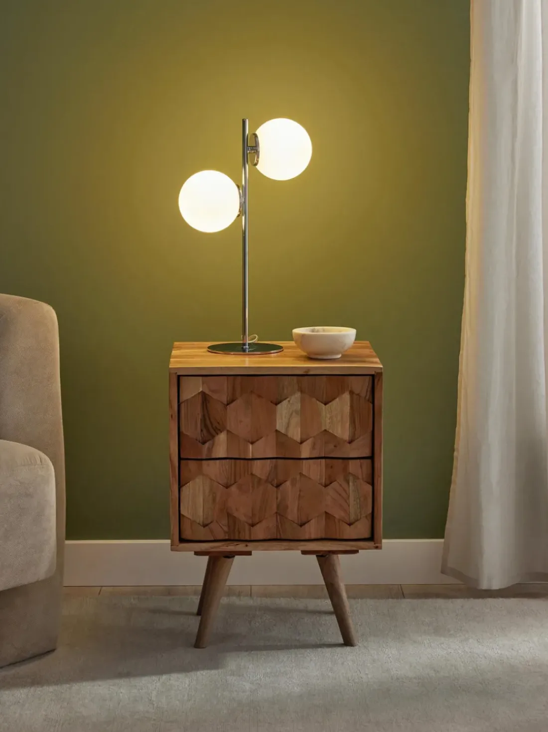 Lámpara de mesa de vidrio opalino Atlanta