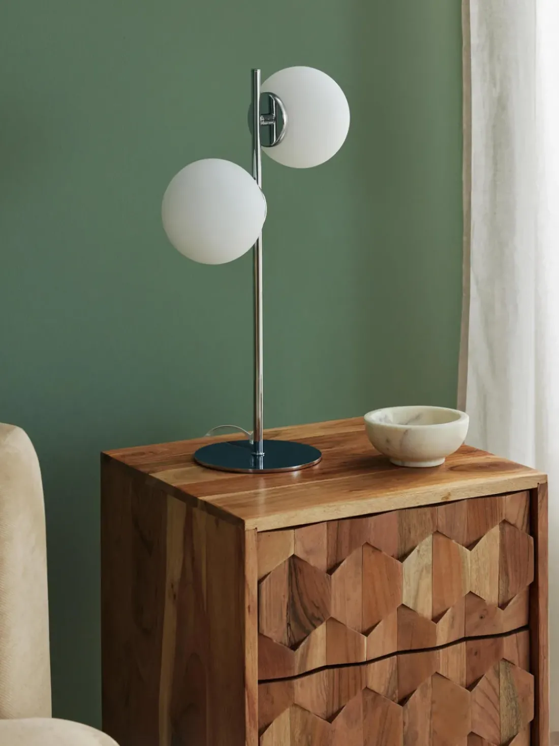 Lámpara de mesa de vidrio opalino Atlanta
