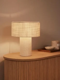 Lámpara de mesa en tejido bouclé Ron