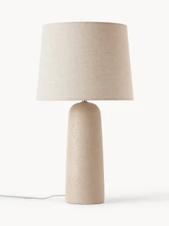 Lámpara de mesa grande con base de cemento Kaya