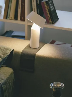 Lámpara de mesa LED Bicoca, con pantalla ajustable regulable, pórtatil
