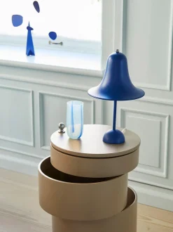 Lámpara de mesa LED de diseño Verner Panton Pantop, portátil