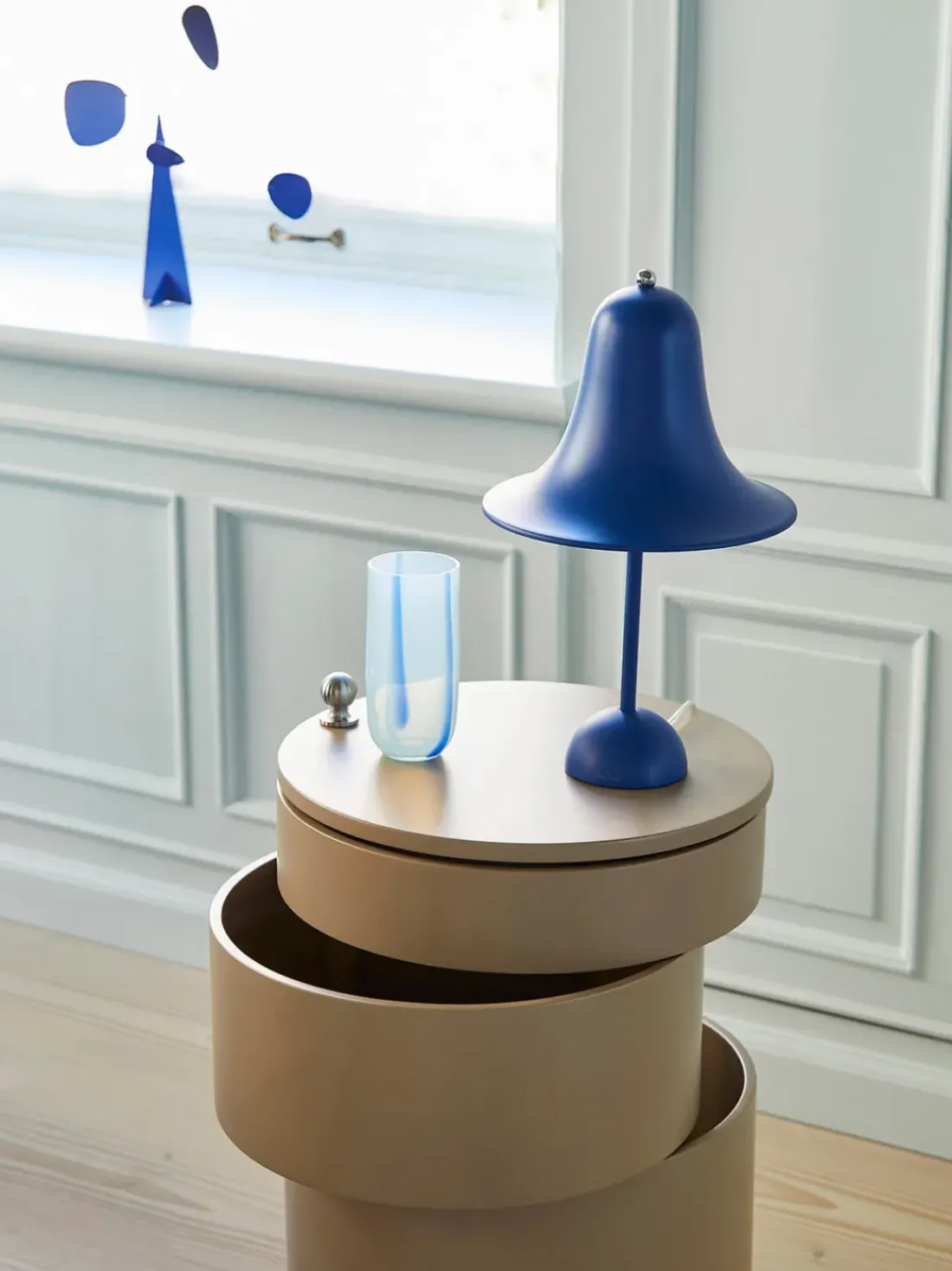 Lámpara de mesa LED de diseño Verner Panton Pantop, portátil