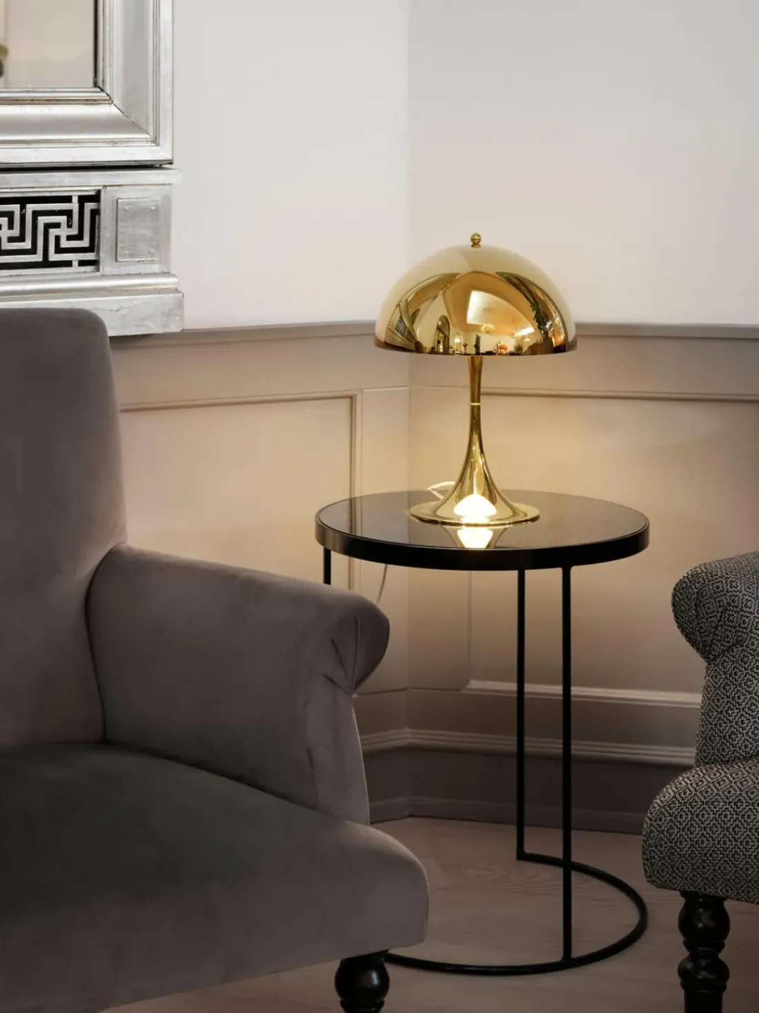Lámpara de mesa LED Panthella de diseño Verner Panton, 44 cm