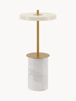 Lámpara de mesa LED pequeña regulable de mármol Asteria, portátil