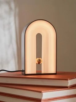 Lámpara de mesa LED regulable con disco difusor Castellum
