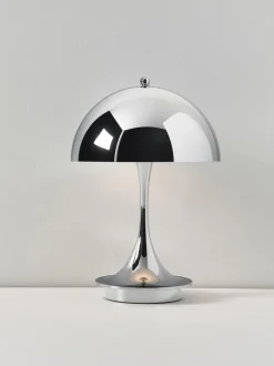 Lámpara de mesa LED regulable Panthella de diseño Verner Panton, 24 cm, portátil