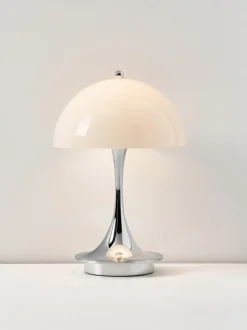 Lámpara de mesa LED regulable Panthella de diseño Verner Panton, 24 cm, portátil