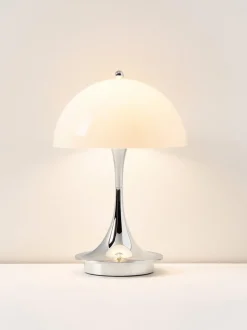 Lámpara de mesa LED regulable Panthella de diseño Verner Panton, 24 cm, portátil