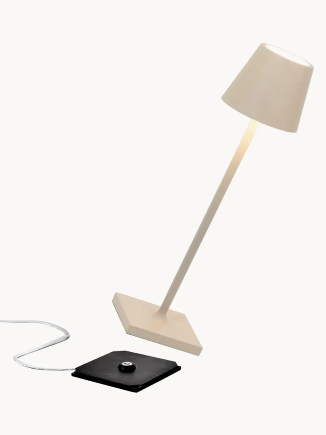 Lámpara de mesa LED regulable Poldina, portátil